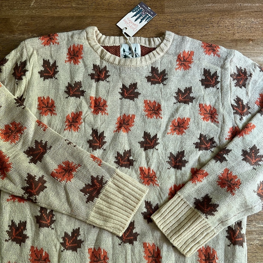 Kiel James Patrick Cozy Leaves Sweater size large